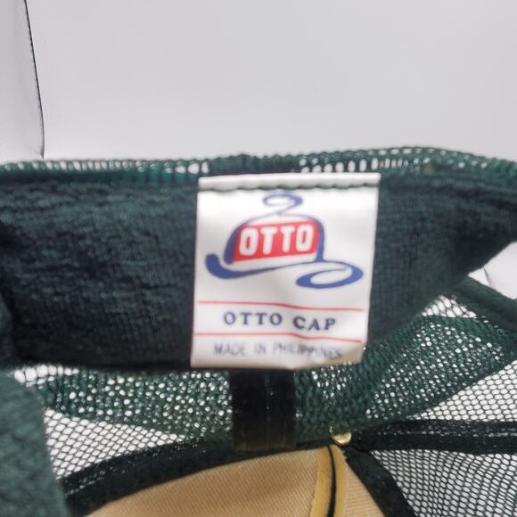 Vintage Otto Trucker Hat Snapback Mesh Foam Front Green Gold “Bear’s Suck” Cap - Picture 6 of 7